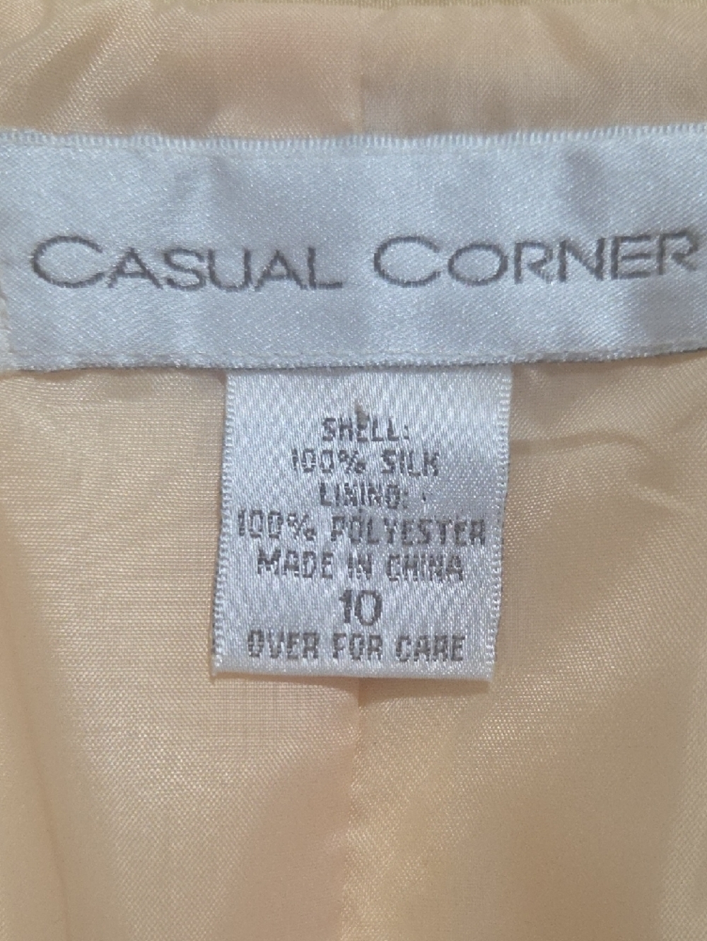 Vintage 90s Silk Embroidered Vest Pale Yellow Tailored Peplum Minimalist 10 - Picture 6 of 8